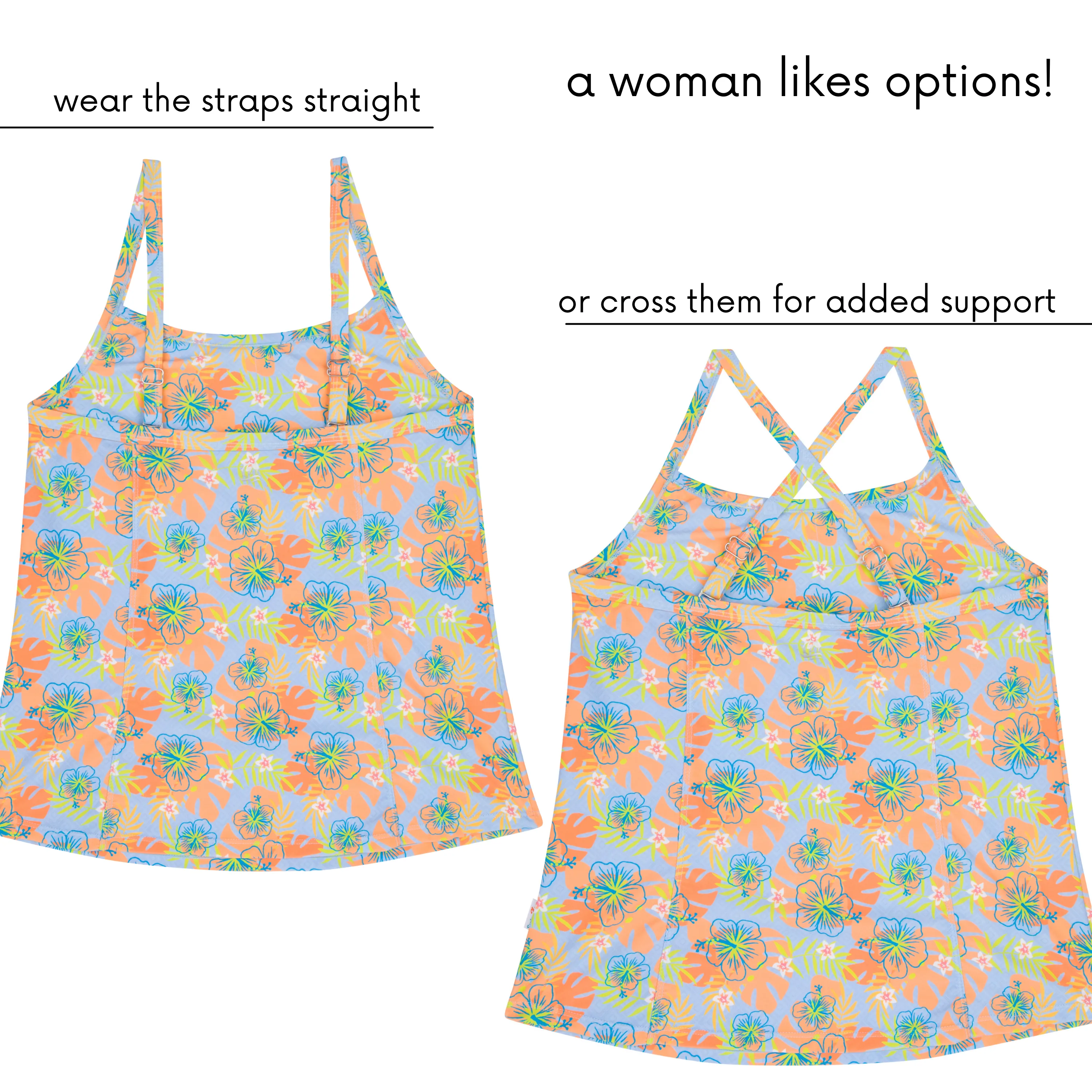Women’s Strappy A-Line Tankini Top | “Groovy”