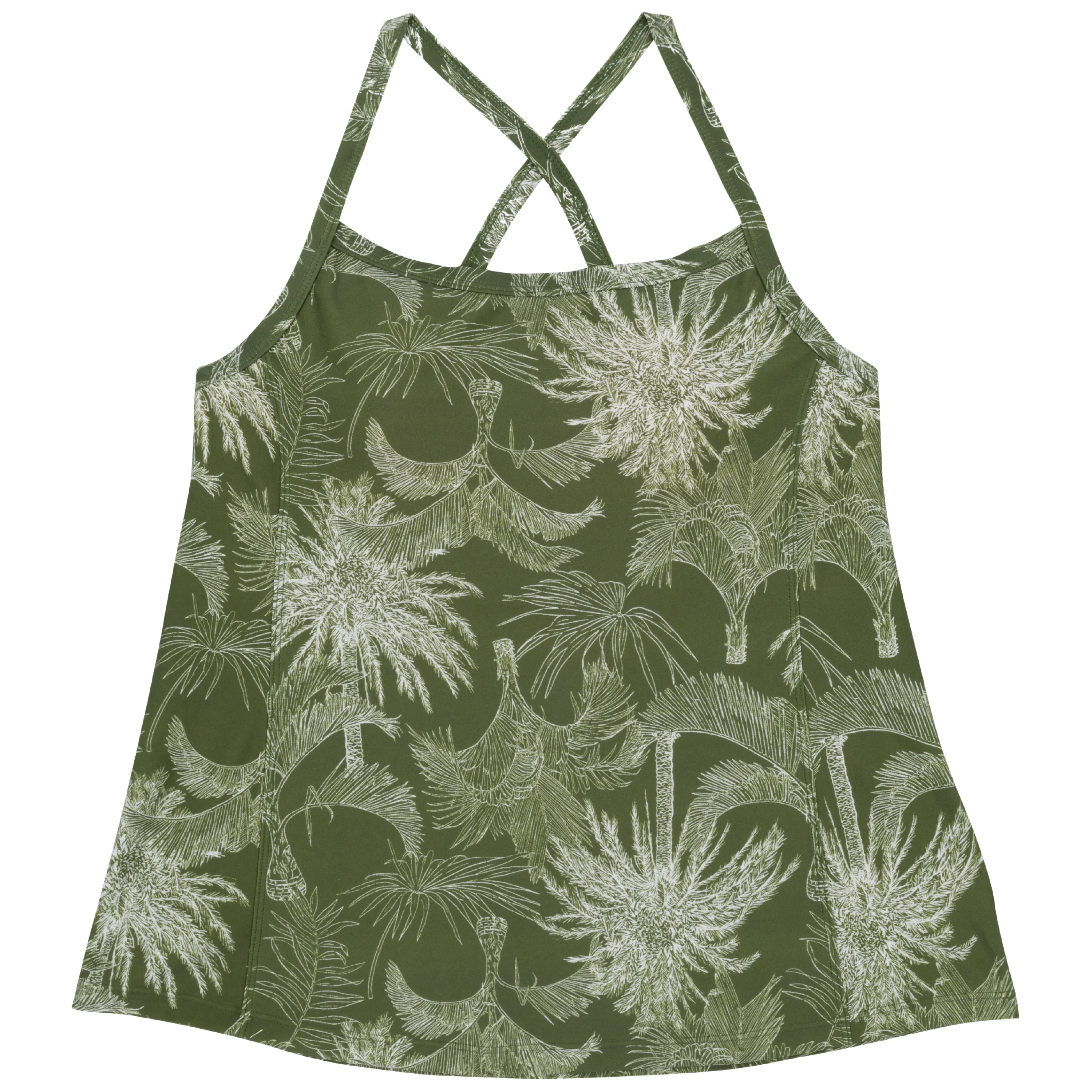 Women’s Strappy A-Line Tankini Top | “Hawaiian Rainforest”