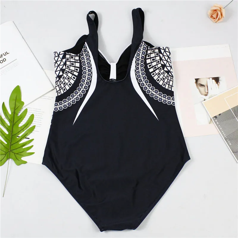 Women's Summer One-Piece Push-Up Lycra Swimsuit With Print