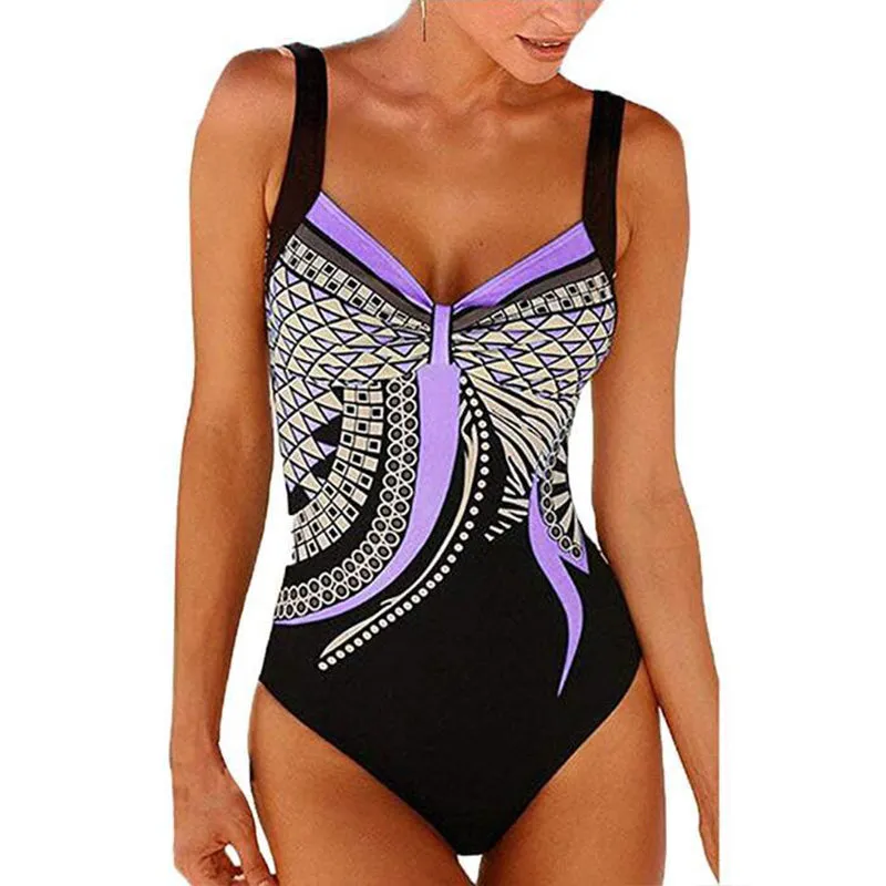 Women's Summer One-Piece Push-Up Lycra Swimsuit With Print