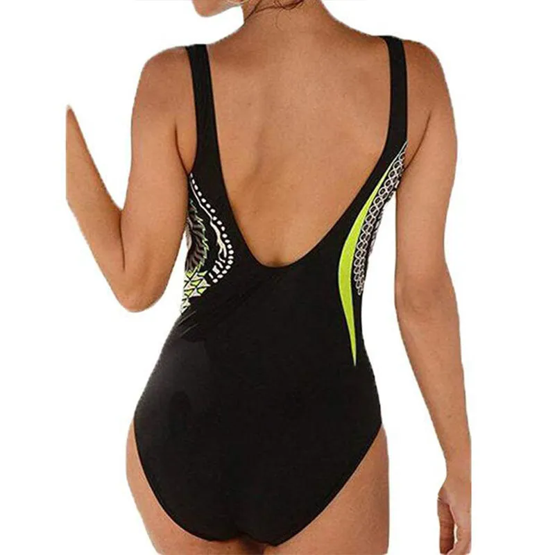Women's Summer One-Piece Push-Up Lycra Swimsuit With Print