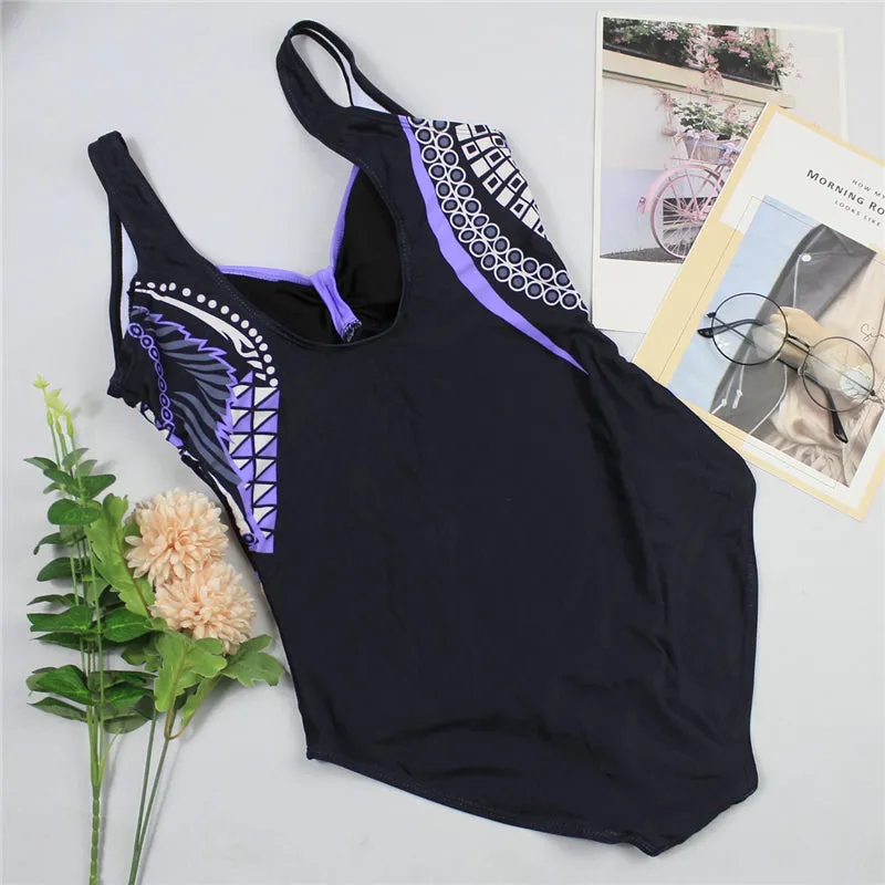 Women's Summer One-Piece Push-Up Lycra Swimsuit With Print