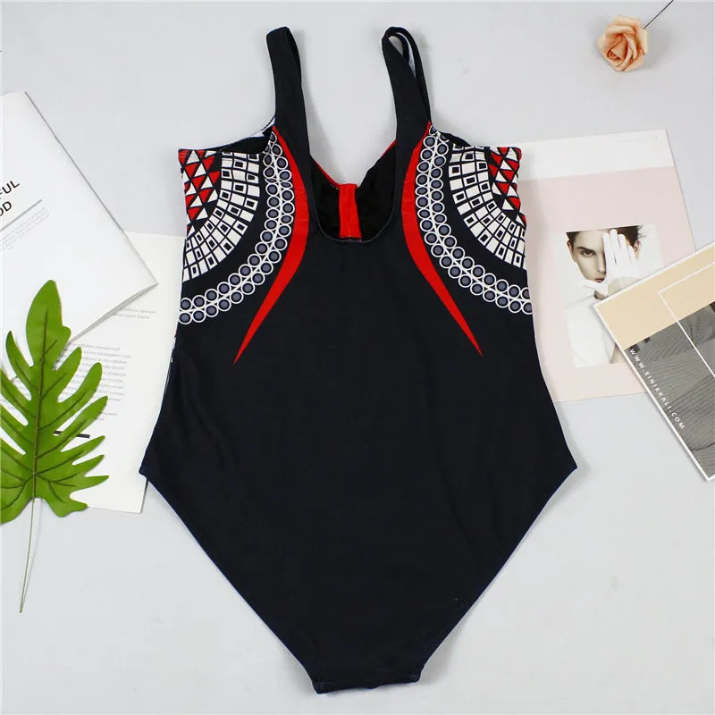 Women's Summer One-Piece Push-Up Lycra Swimsuit With Print