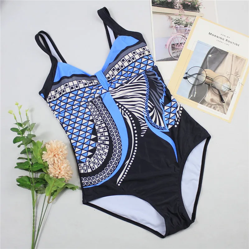 Women's Summer One-Piece Push-Up Lycra Swimsuit With Print
