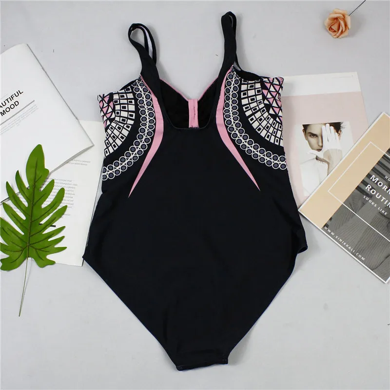 Women's Summer One-Piece Push-Up Lycra Swimsuit With Print
