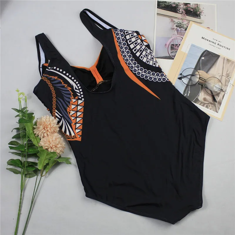 Women's Summer One-Piece Push-Up Lycra Swimsuit With Print
