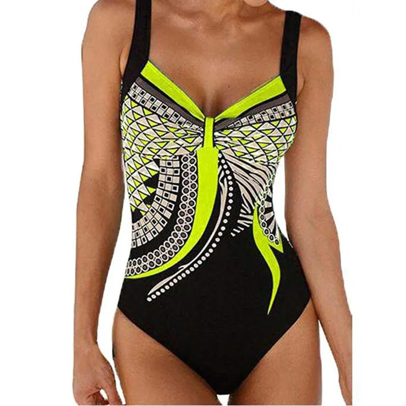 Women's Summer One-Piece Push-Up Lycra Swimsuit With Print