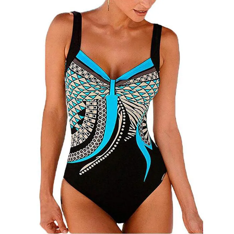 Women's Summer One-Piece Push-Up Lycra Swimsuit With Print