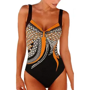 Women's Summer One-Piece Push-Up Lycra Swimsuit With Print