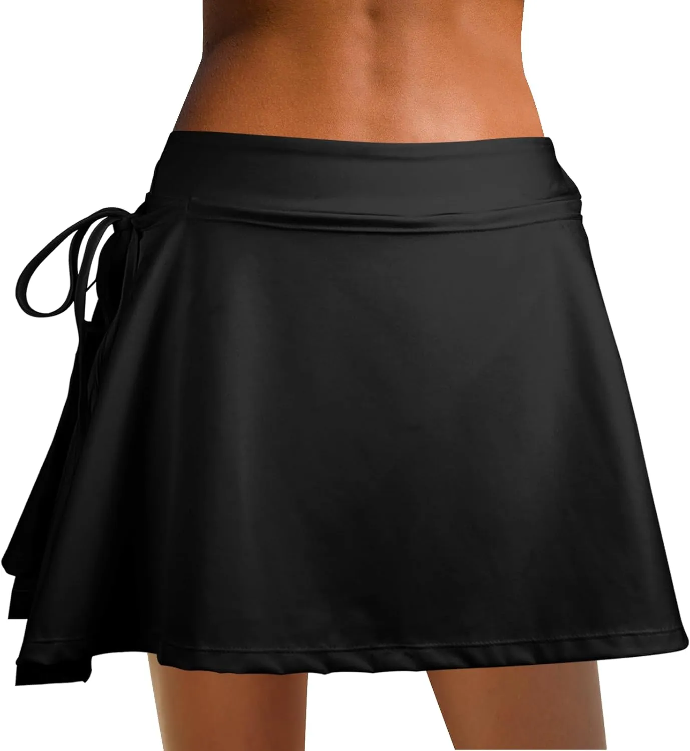 Women's Swim Skirt High Waisted Tummy Control Ruched Bathing Build-in Shorts with Pockets Swimsuit Bikini Bottoms