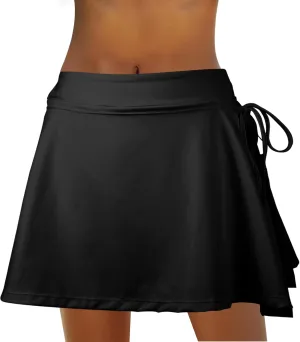 Women's Swim Skirt High Waisted Tummy Control Ruched Bathing Build-in Shorts with Pockets Swimsuit Bikini Bottoms