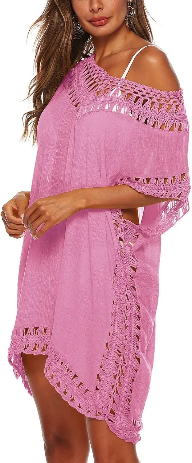 Women's Swimsuit Coverup Beach Bikini Cover Up Loose Plus Size Crochet Cover Ups Swimsuit Coverups 2023