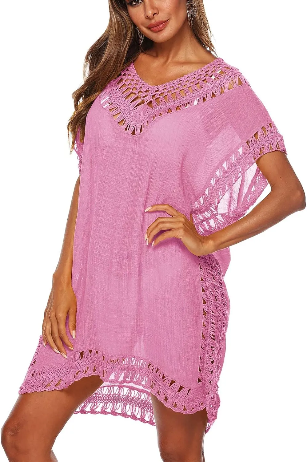 Women's Swimsuit Coverup Beach Bikini Cover Up Loose Plus Size Crochet Cover Ups Swimsuit Coverups 2023