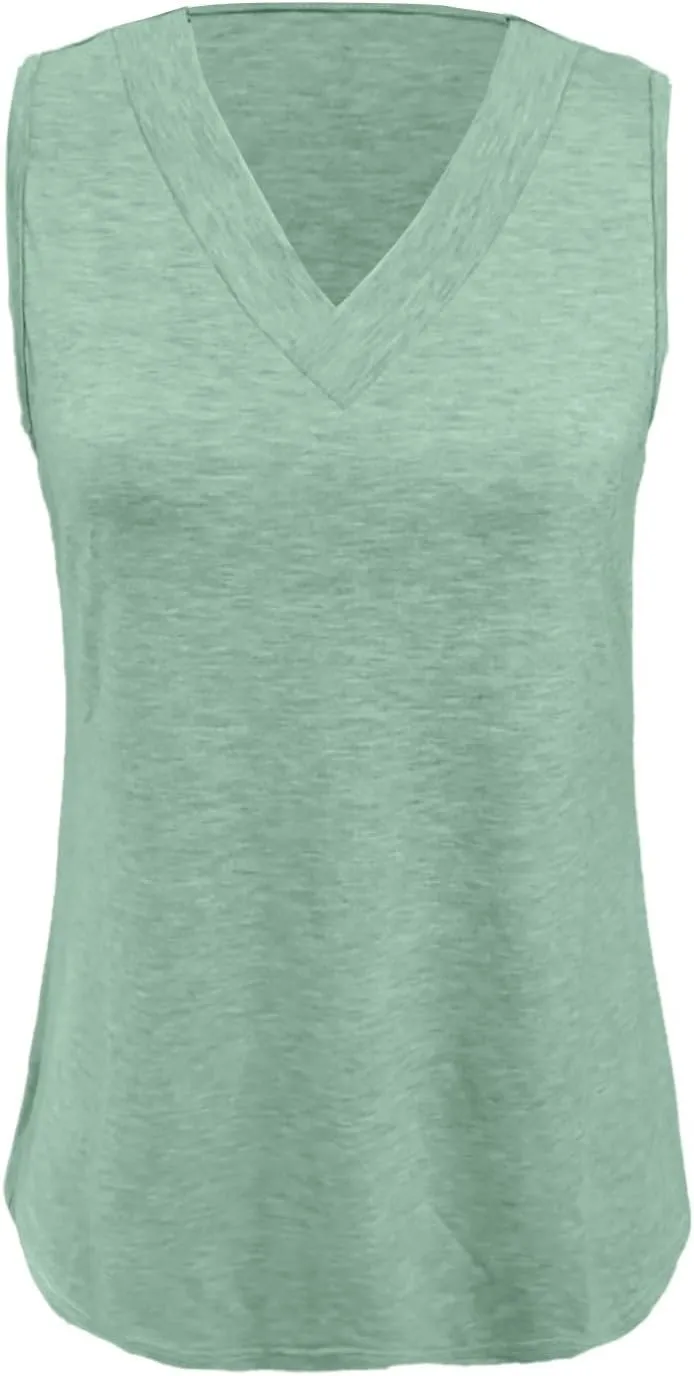 Womens Tank Top 2025 Sleeveless Summer Vacation Beach Tee Shirts Loose Casual Outfits Trendy Clothes