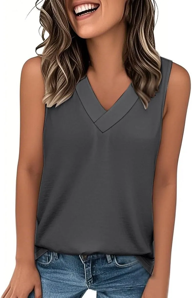 Womens Tank Top 2025 Sleeveless Summer Vacation Beach Tee Shirts Loose Casual Outfits Trendy Clothes