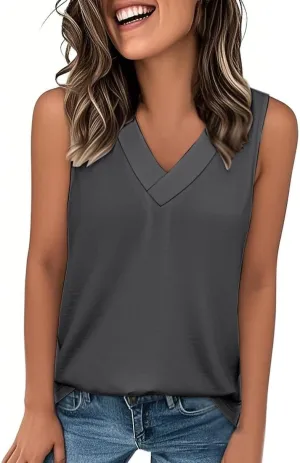 Womens Tank Top 2025 Sleeveless Summer Vacation Beach Tee Shirts Loose Casual Outfits Trendy Clothes