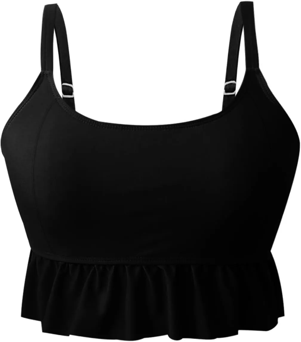 Womens Tankini Set Tropical Hawaii High Waisted Bikini Bathing Suits 2 Piece Swim Tank Top with Boy Shorts Swimsuits