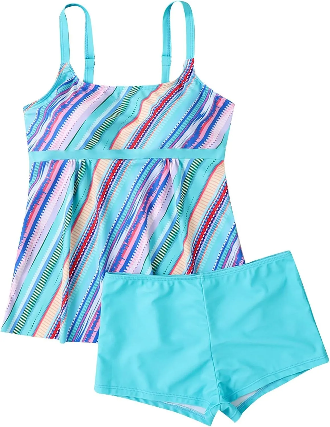 Womens Tankini Swimsuits with Shorts-2025 Summer Two Piece Swimsuit Tummy Control Tankini Bathing Suits Bulit in Bra