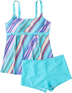 Womens Tankini Swimsuits with Shorts-2025 Summer Two Piece Swimsuit Tummy Control Tankini Bathing Suits Bulit in Bra
