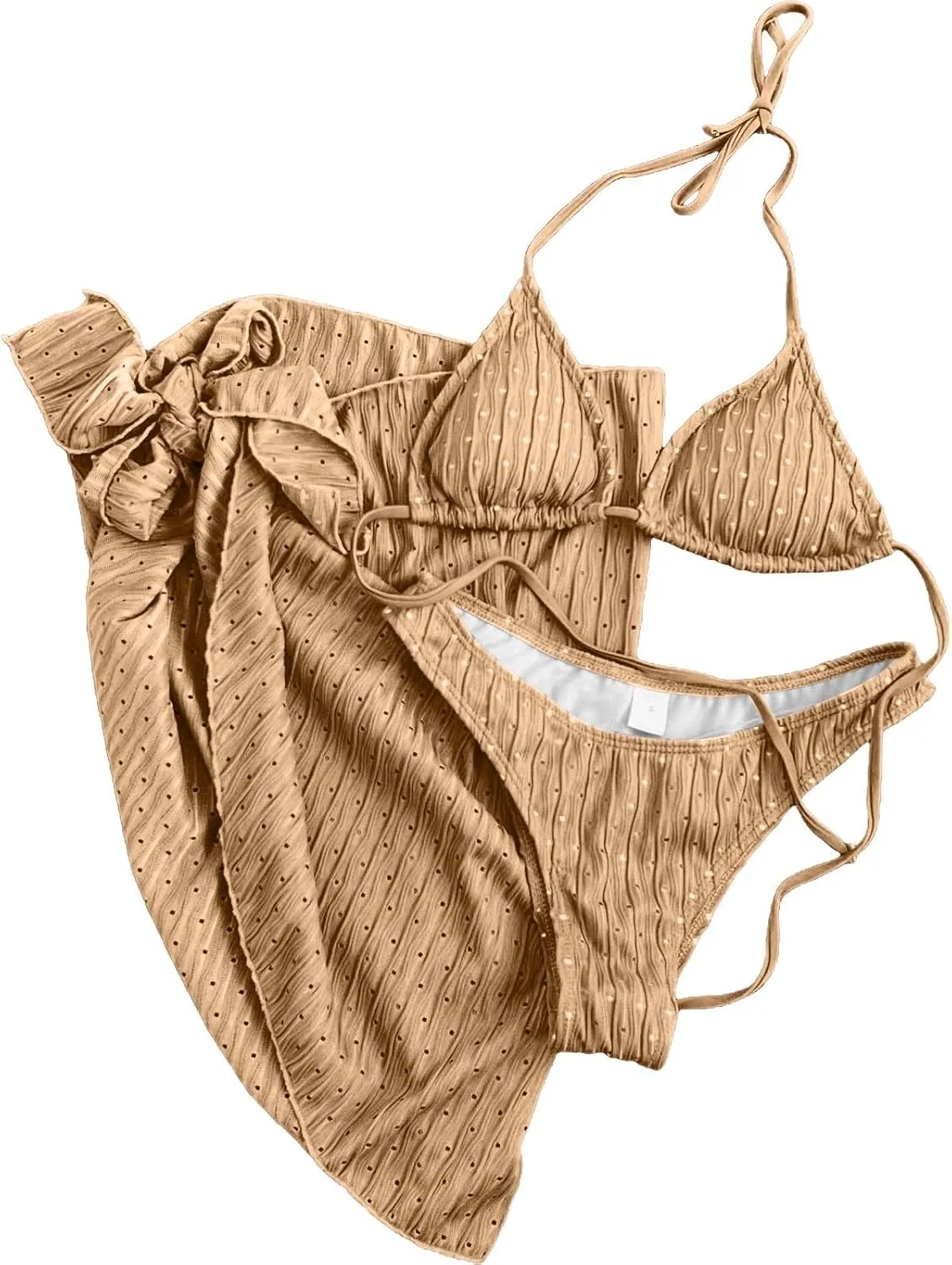 Womens Triangle String Bikini Sets Sexy Cheeky Push up High Cut 2 Piece Bathing Suit Summer Beach Swimsuit with Skirt