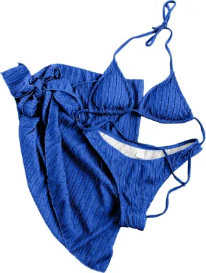 Womens Triangle String Bikini Sets Sexy Cheeky Push up High Cut 2 Piece Bathing Suit Summer Beach Swimsuit with Skirt