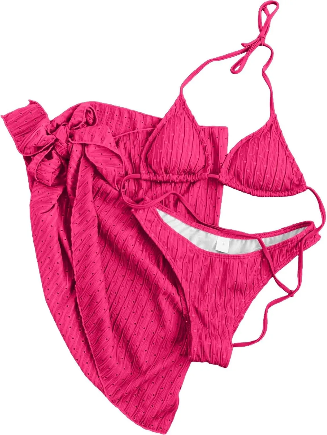Womens Triangle String Bikini Sets Sexy Cheeky Push up High Cut 2 Piece Bathing Suit Summer Beach Swimsuit with Skirt