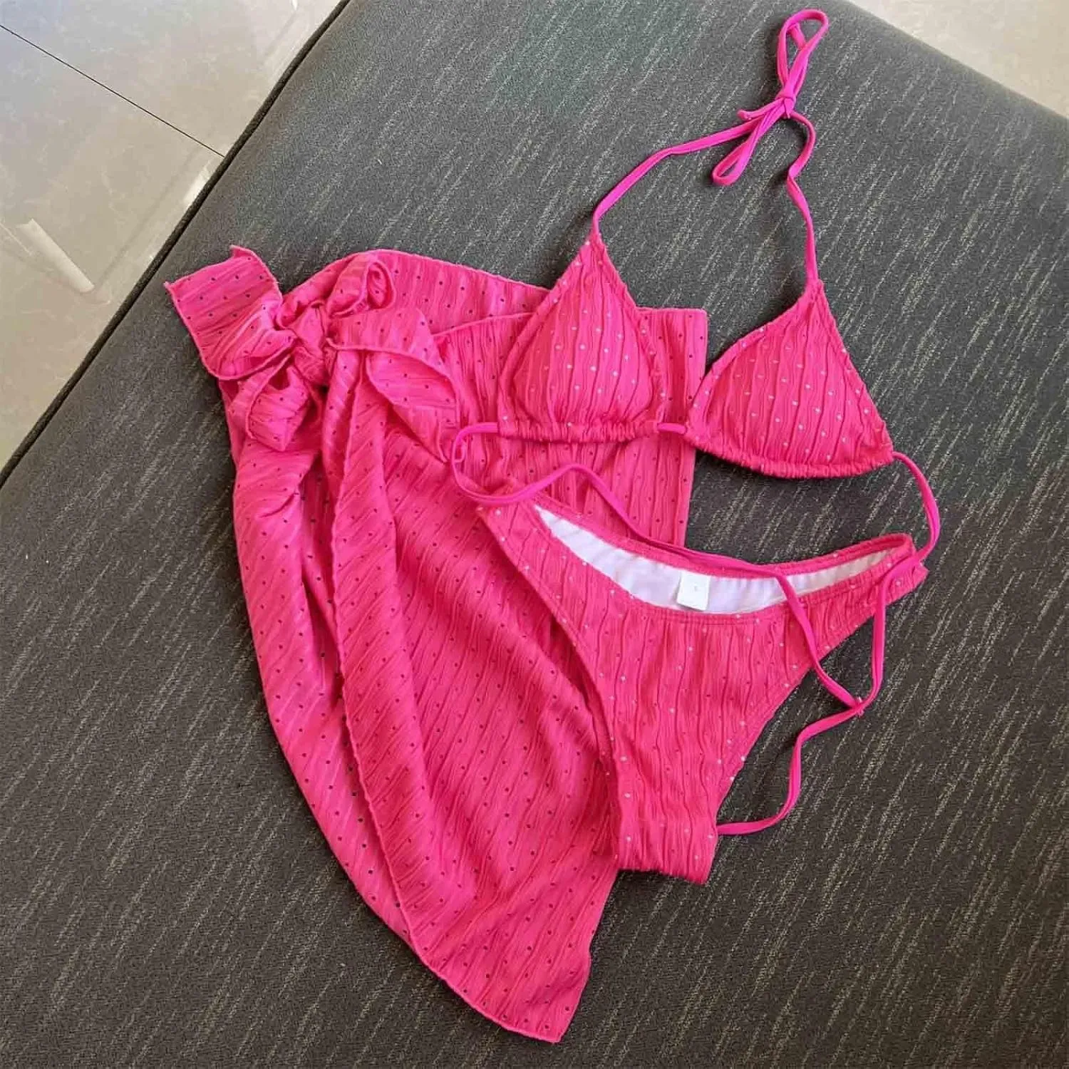 Womens Triangle String Bikini Sets Sexy Cheeky Push up High Cut 2 Piece Bathing Suit Summer Beach Swimsuit with Skirt