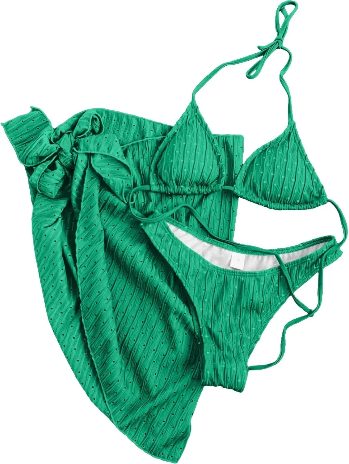 Womens Triangle String Bikini Sets Sexy Cheeky Push up High Cut 2 Piece Bathing Suit Summer Beach Swimsuit with Skirt