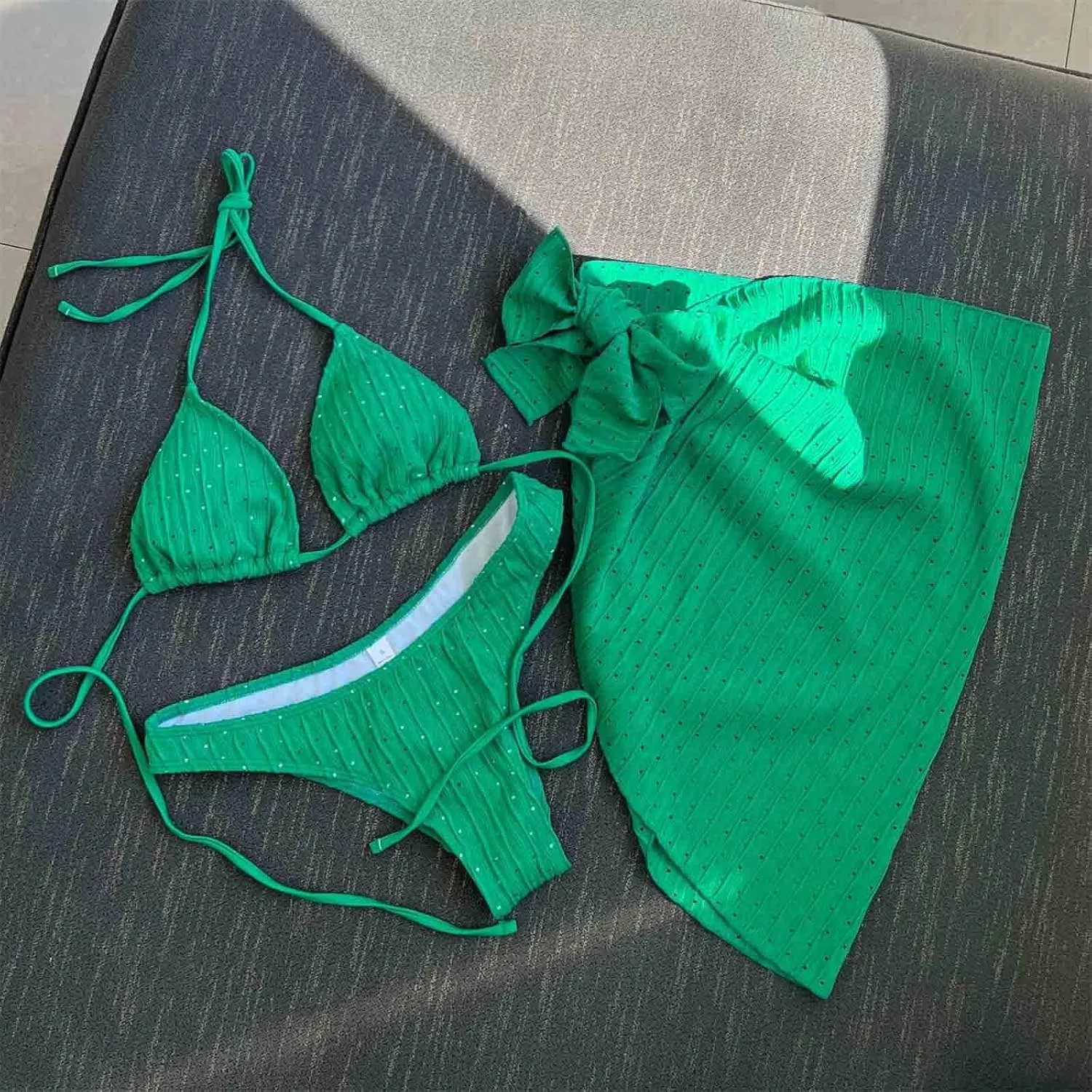 Womens Triangle String Bikini Sets Sexy Cheeky Push up High Cut 2 Piece Bathing Suit Summer Beach Swimsuit with Skirt