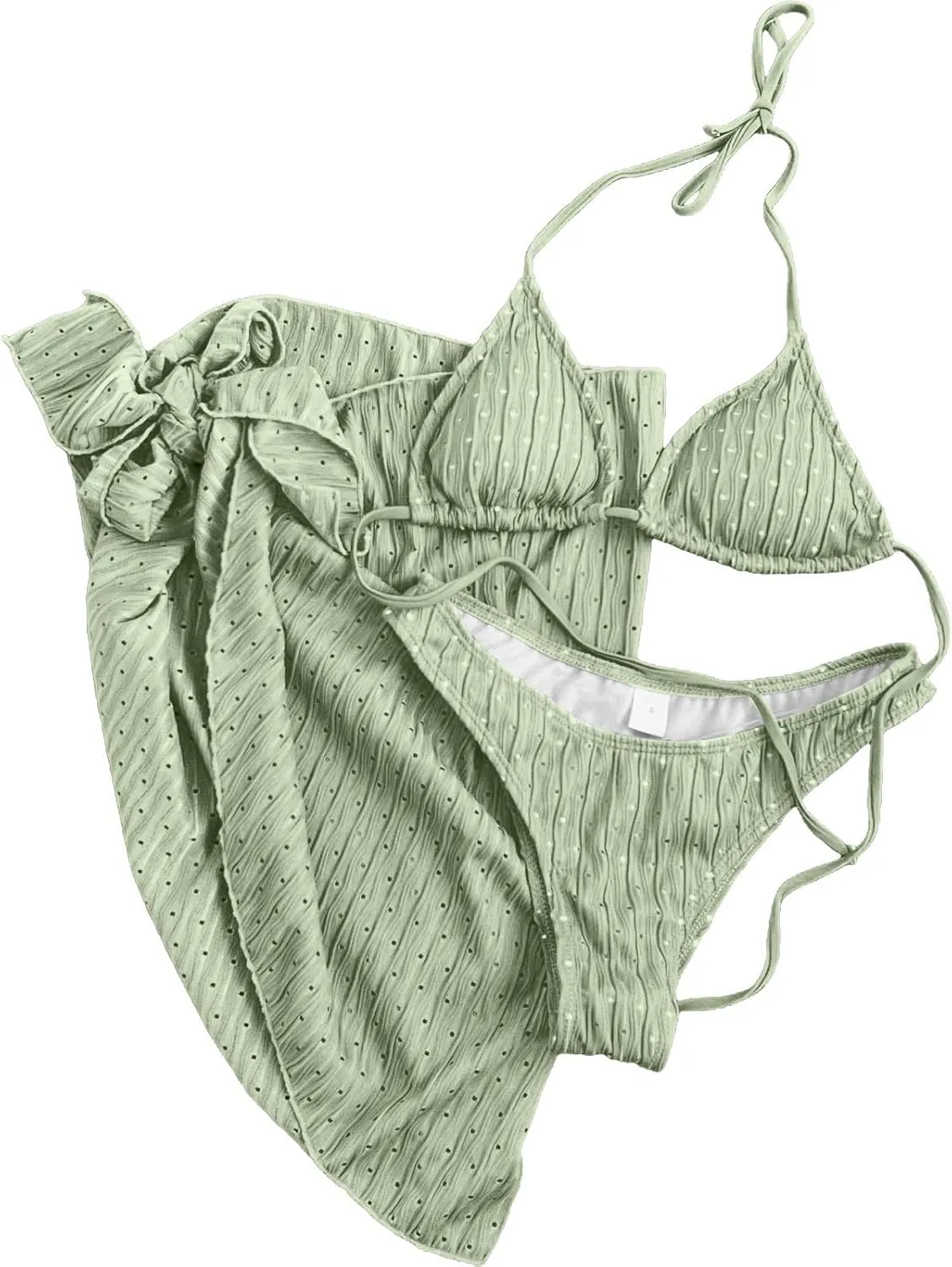 Womens Triangle String Bikini Sets Sexy Cheeky Push up High Cut 2 Piece Bathing Suit Summer Beach Swimsuit with Skirt