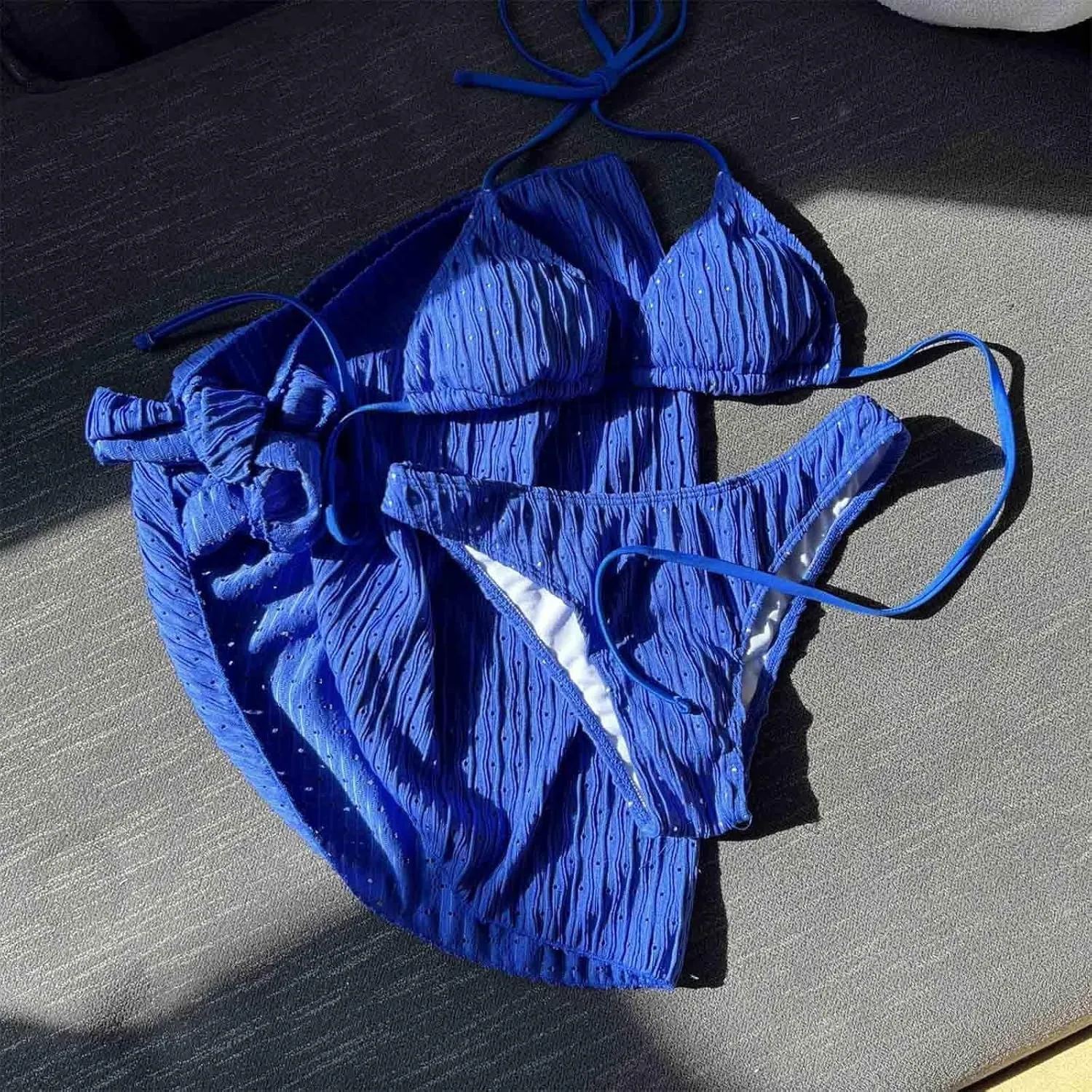 Womens Triangle String Bikini Sets Sexy Cheeky Push up High Cut 2 Piece Bathing Suit Summer Beach Swimsuit with Skirt