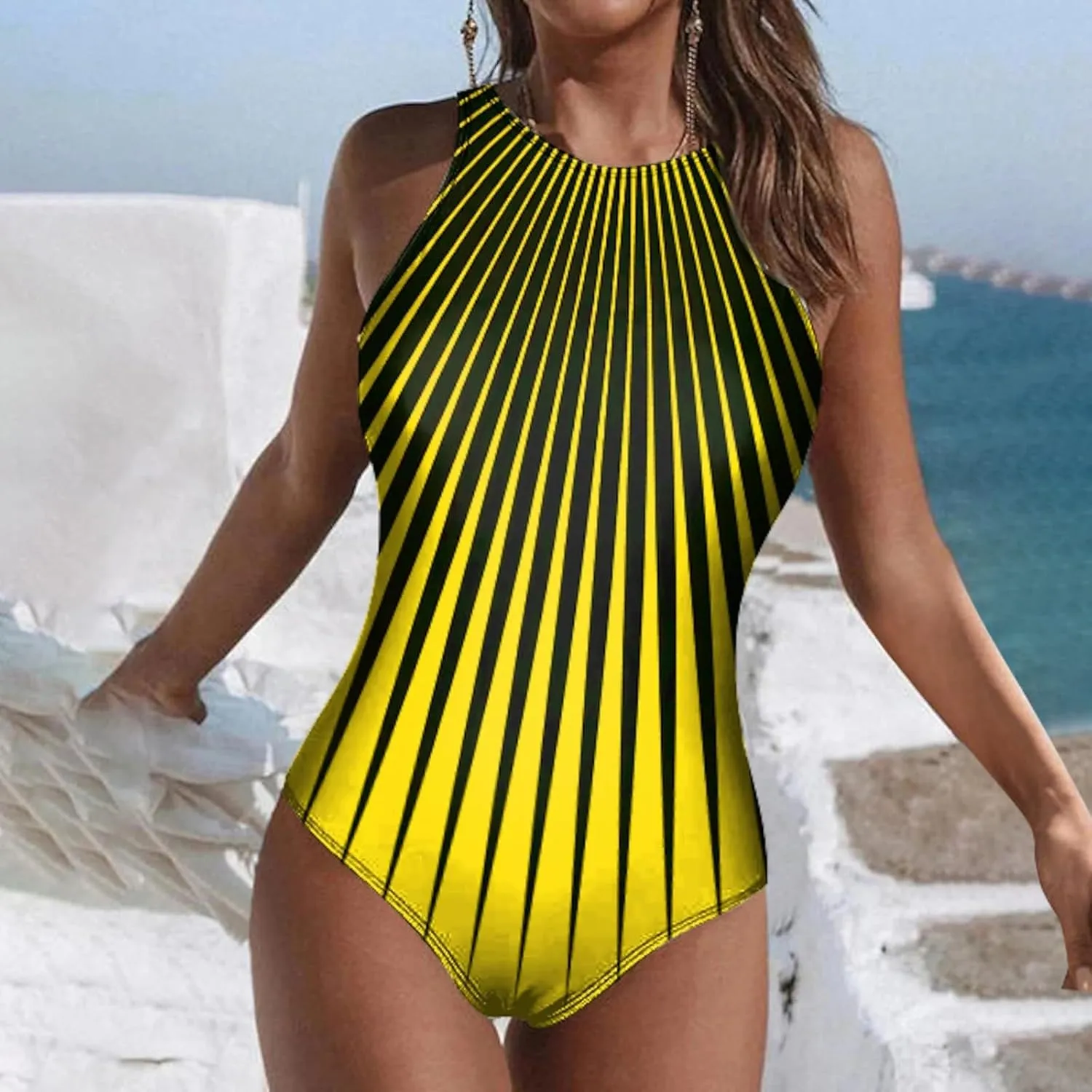 Womens Tummy Control Bathing Suits Wrap Tie Back Monokini Swimwear 1 Swimsuit Bathing Suits Athletic Modest Swimwear