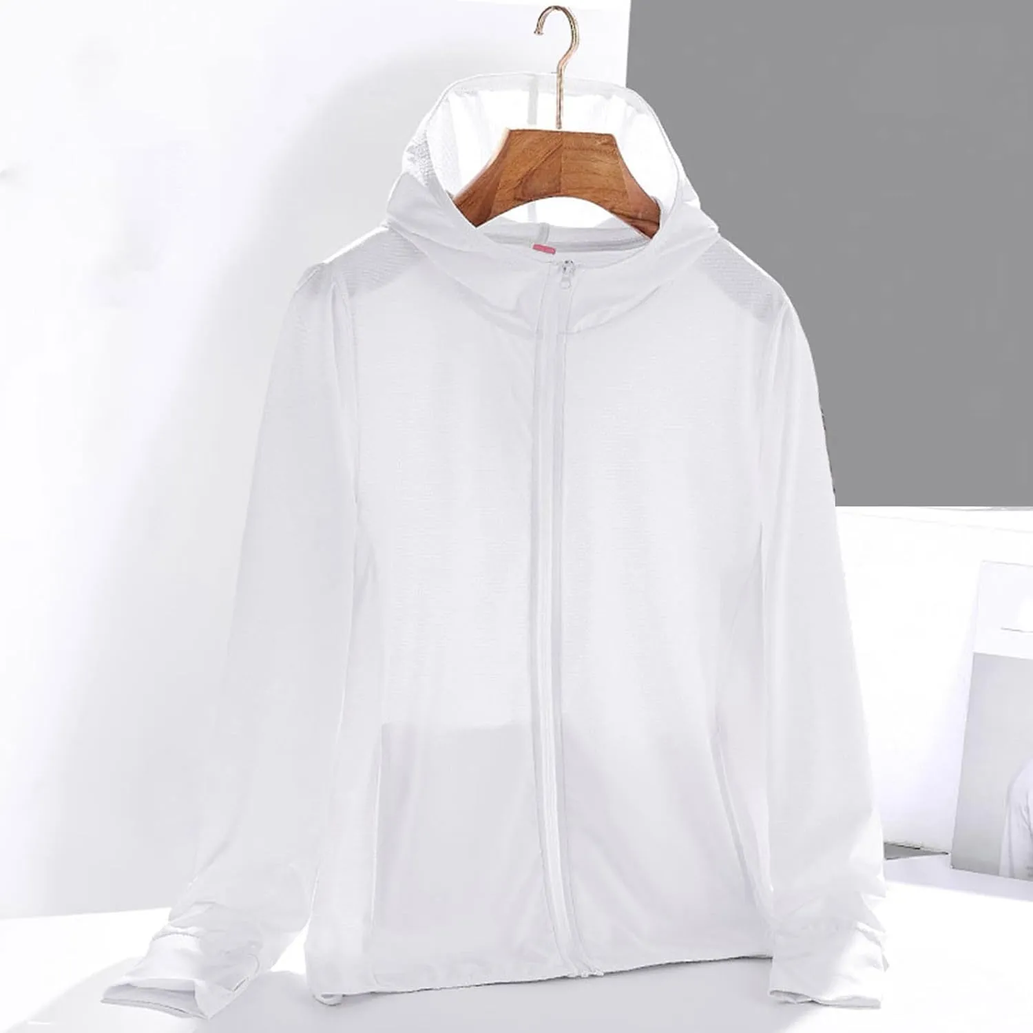 Womens UPF 50  Hoodies Sun Shirts Breathable Long Sleeve Hiking Shirts Outdoor Lightweight Quick Dry Athletic Jacket