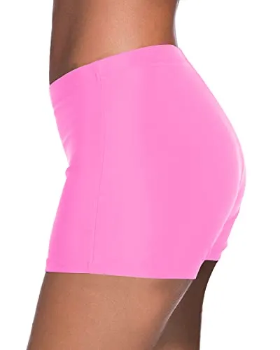 Women's Versatile Womens Tankini Bottoms Swimsuit-Light Pink