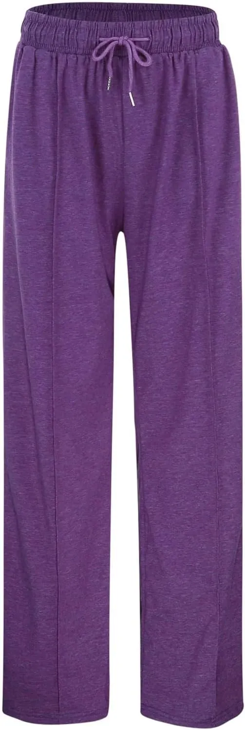 Womens Wide Leg Sweatpants High Waist Cotton Baggy Casual Drawstring Sports Athletic Sweat Pants with Pockets