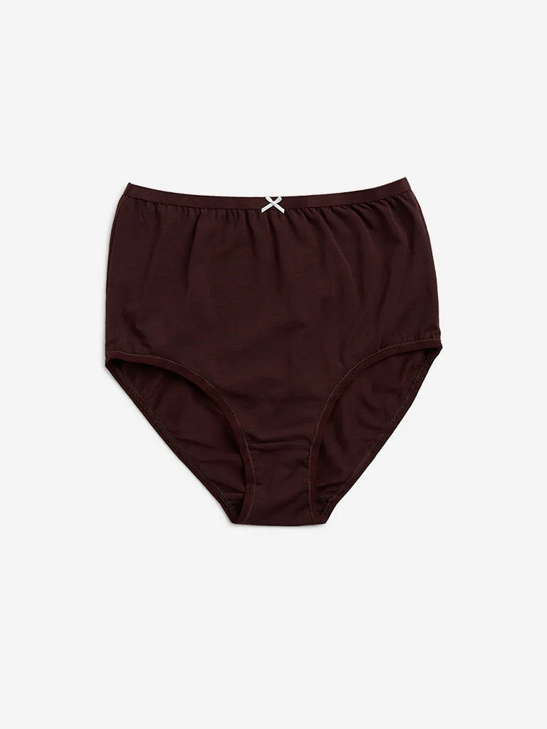 Wunderlove Light Taupe Cotton-Blend Full Briefs - Pack of 3