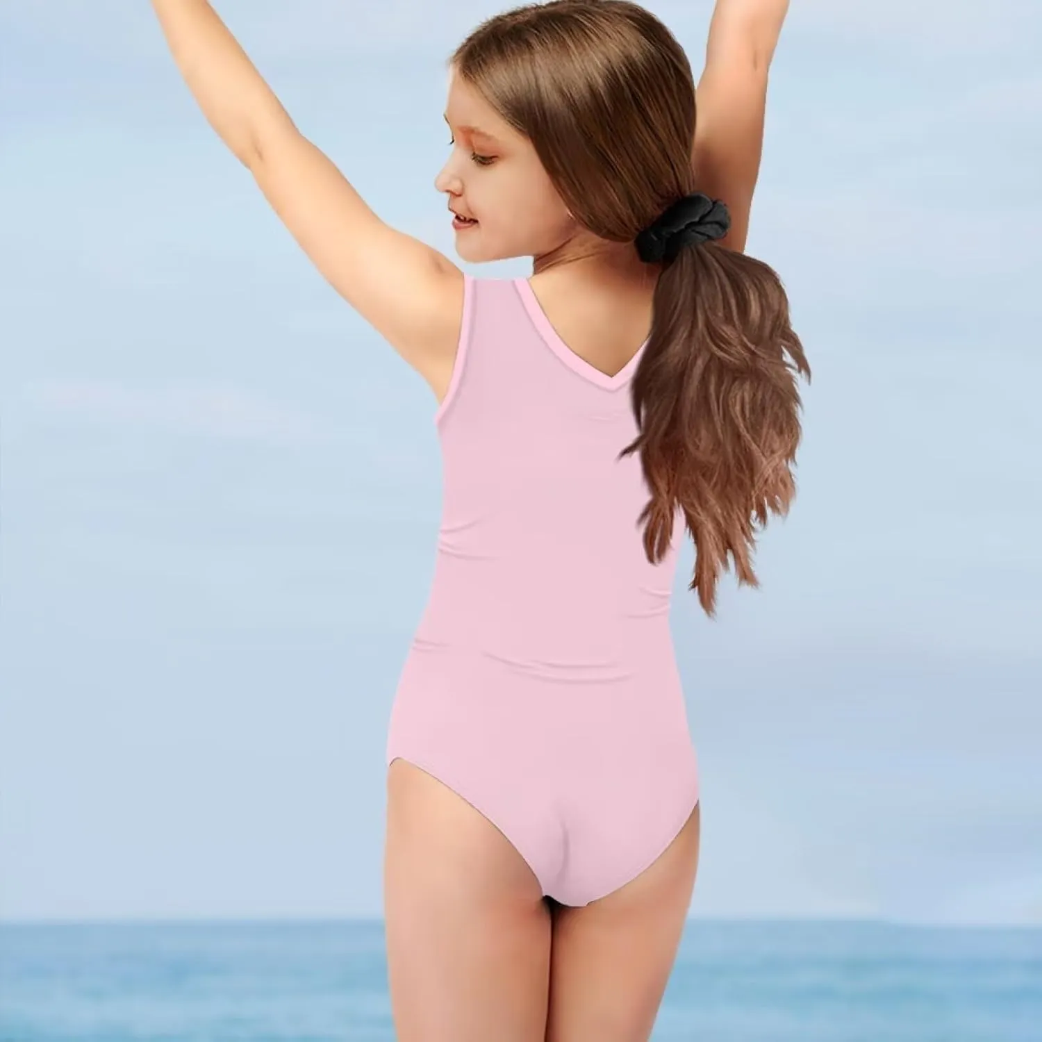 Xhuibop One Piece Swimsuits for Girls Beachwear Bathing Suits 3-14