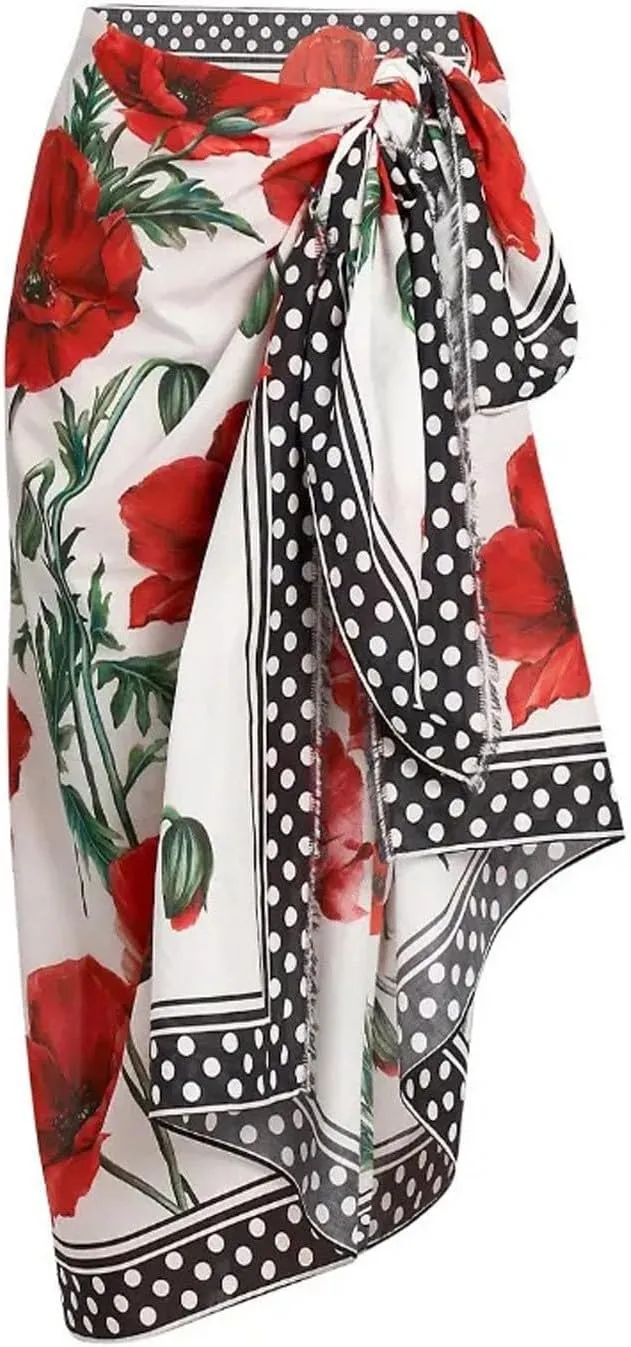 Xiaojmake 3 Piece Swimsuits for Women High Waisted Bathing Suit Sexy Floral Print Bikini Set with Cover Up Beach Wrap Skirt