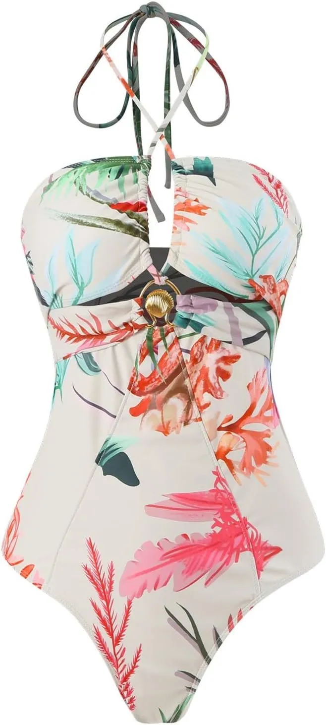 Xiaojmake 3 Piece Swimsuits for Women High Waisted Bathing Suit Sexy Floral Print Bikini Set with Cover Up Beach Wrap Skirt