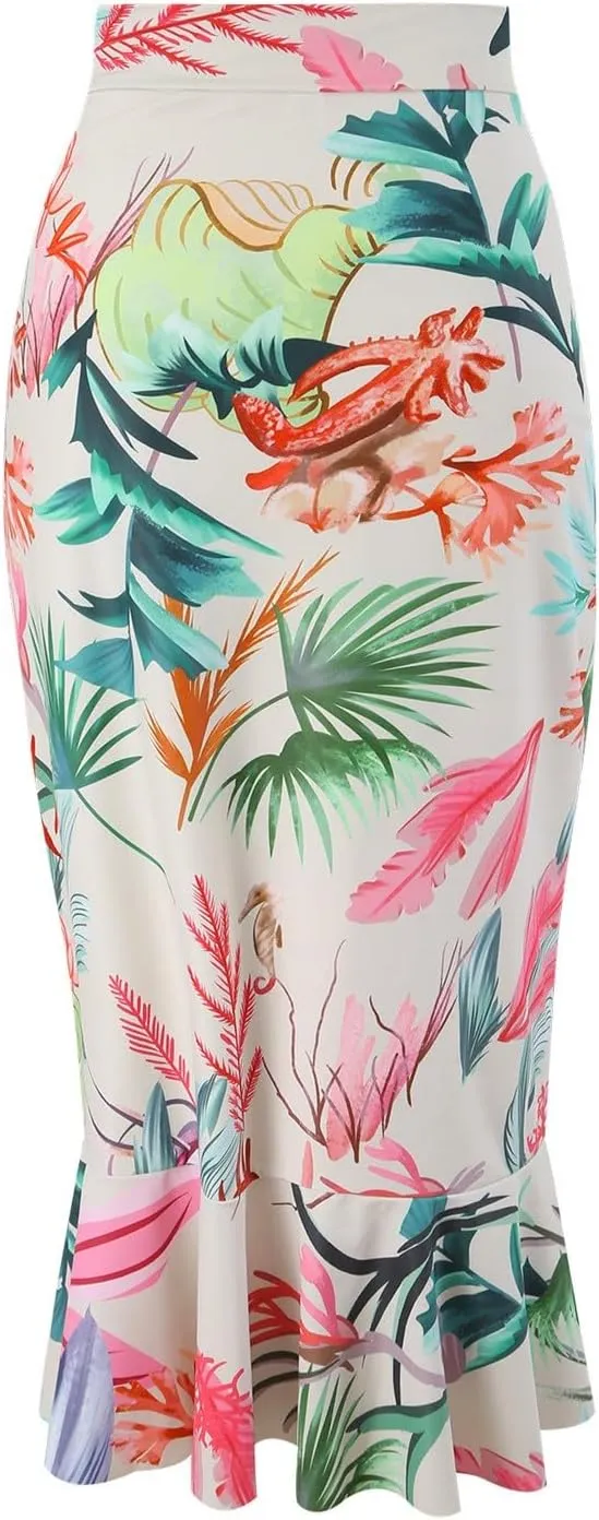 Xiaojmake 3 Piece Swimsuits for Women High Waisted Bathing Suit Sexy Floral Print Bikini Set with Cover Up Beach Wrap Skirt
