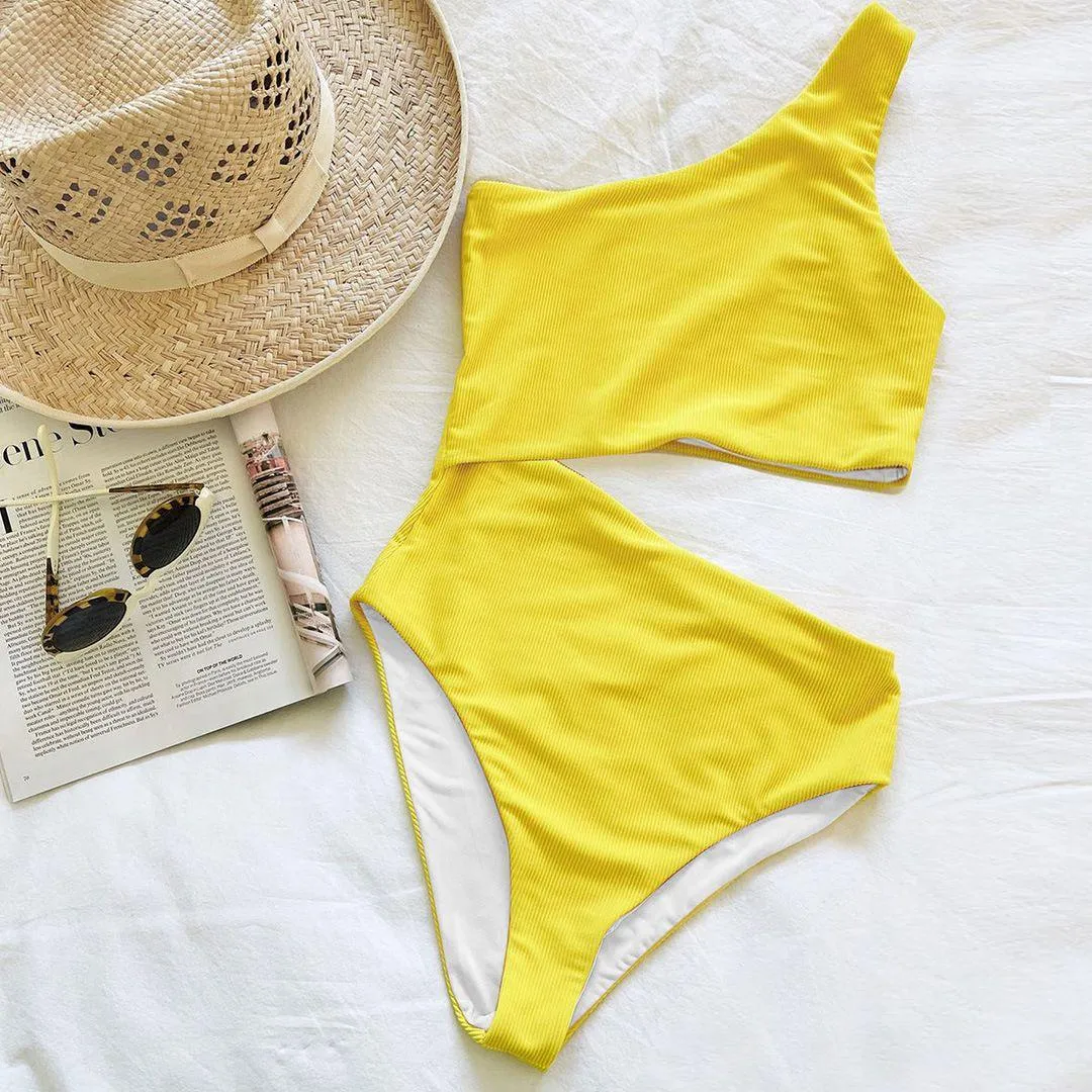 Yellow Cutout Swimsuit