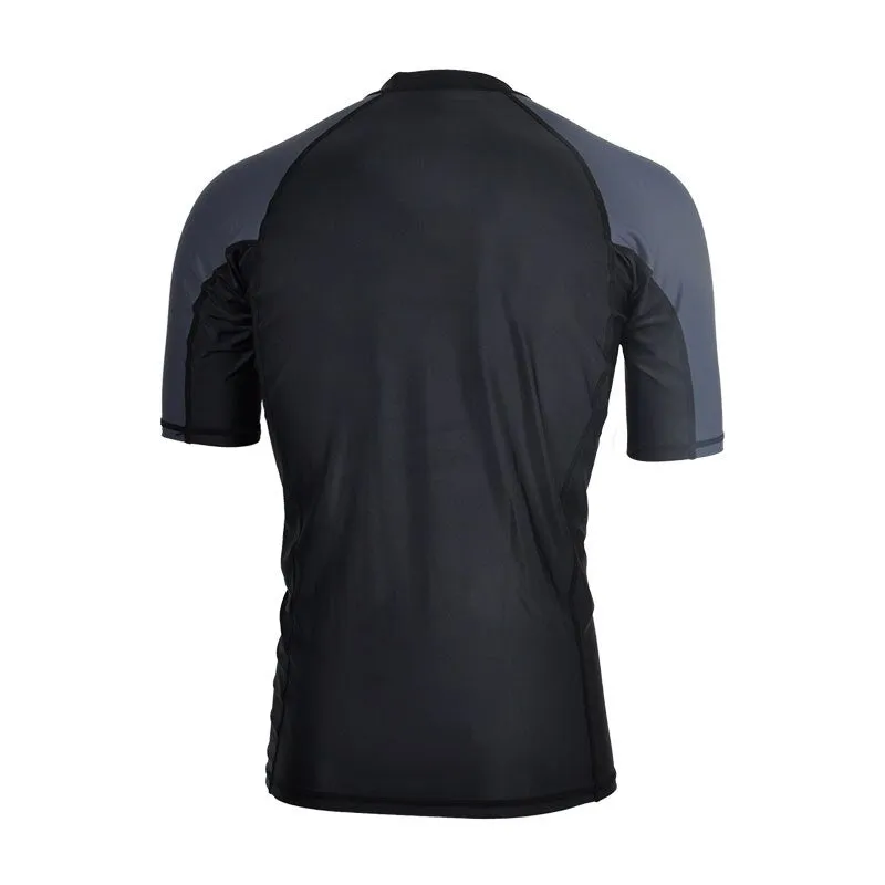 YONSUB Men Surf Rash Guard  Lycra Short Sleeve Top Quick Dry Kitesurf Windsurf Dive T-Shirt UV-Protection UPF 50  Beach Swimwear