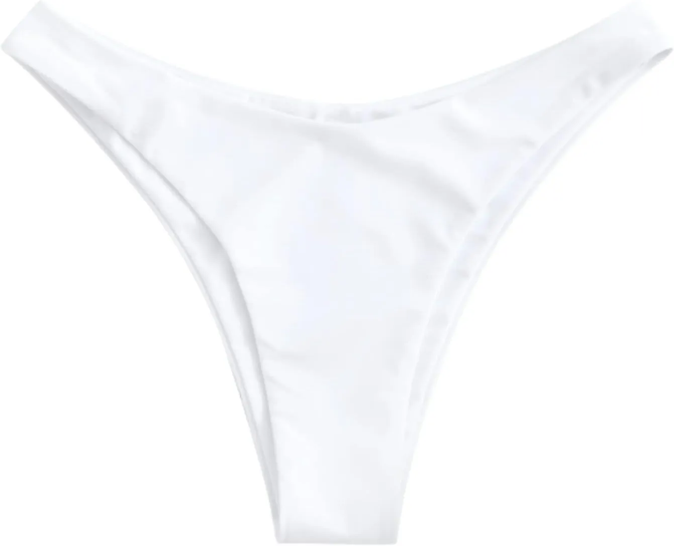 ZAFUL Women's High Cut Plain Bikini Bottom Mid Waist Solid Swimsuit Briefs Cheeky Bathing Suit High Leg Swim Bottoms