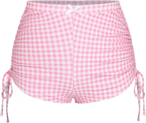 ZAFUL Women's Swim Shorts High Waisted Bow Gingham Floral Print Boyshorts Bathing Suit Swimsuit Bottoms Board Shorts