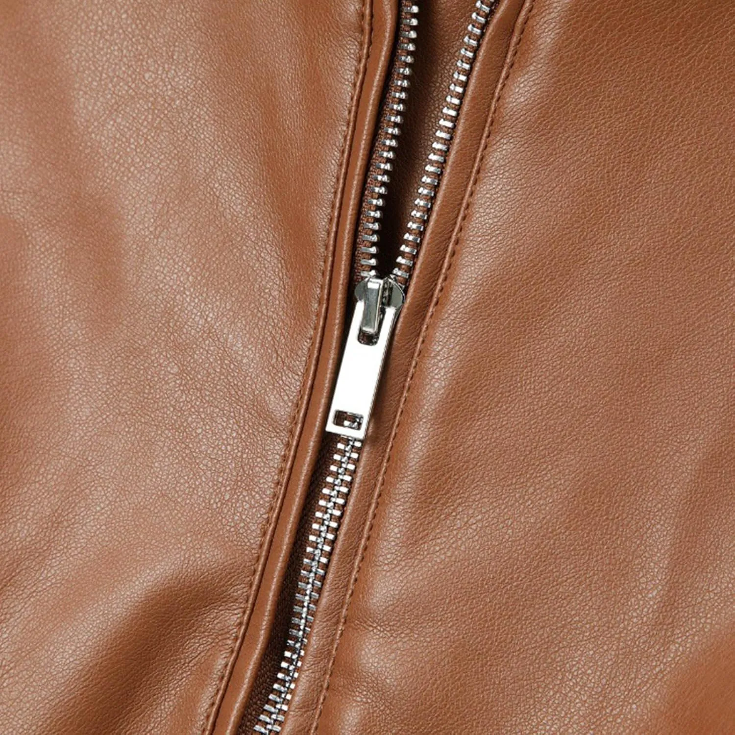 Zip Leather Jackets for Women Motorcycle Faux PU Moto Biker Outwear Coat Long Sleeve Motor Biker Short Coat Jacket