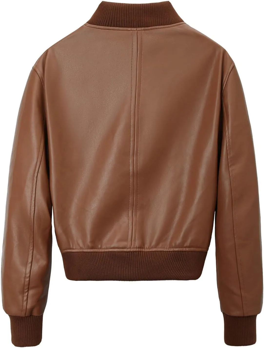 Zip Leather Jackets for Women Motorcycle Faux PU Moto Biker Outwear Coat Long Sleeve Motor Biker Short Coat Jacket