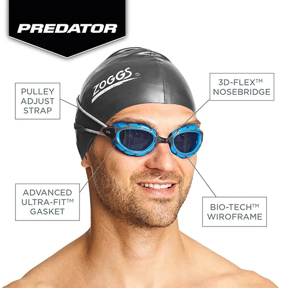 Zoggs Predator Goggles Regular Profile Fit Clear Lens